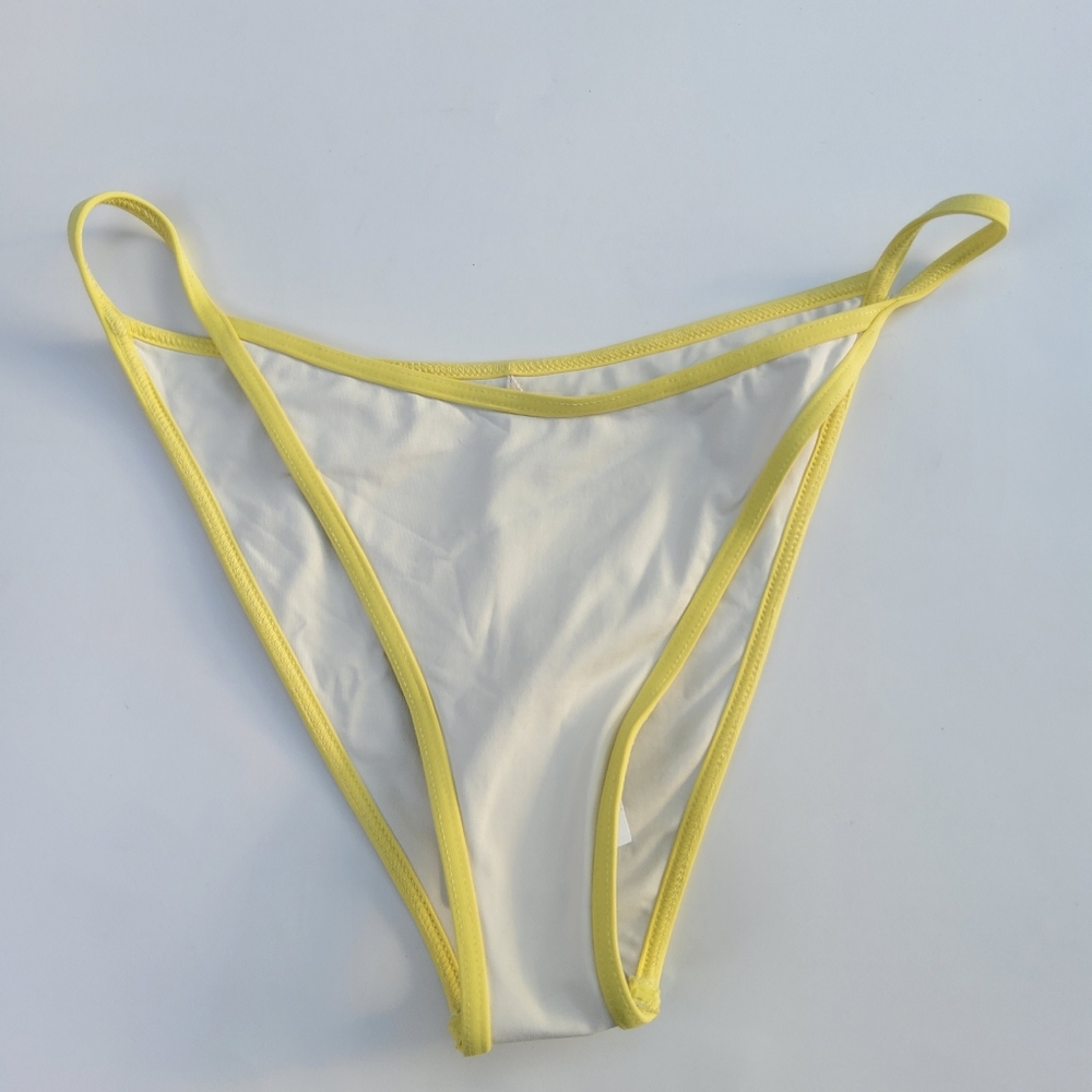 New L*SPACE Tommy Bitsy Bikini Swimsuit Bottom Size XS Yellow White